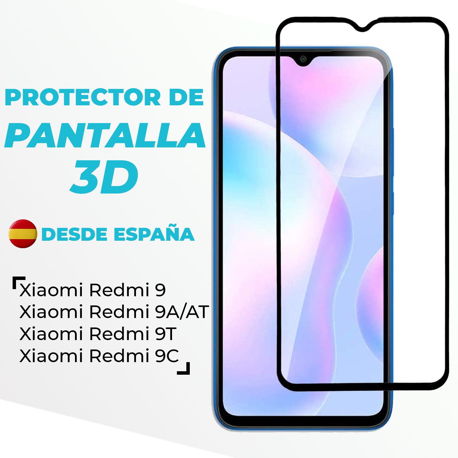 Protector de Pantalla para Xiaomi Redmi Note 10 Pro Negro cristal templado  3D