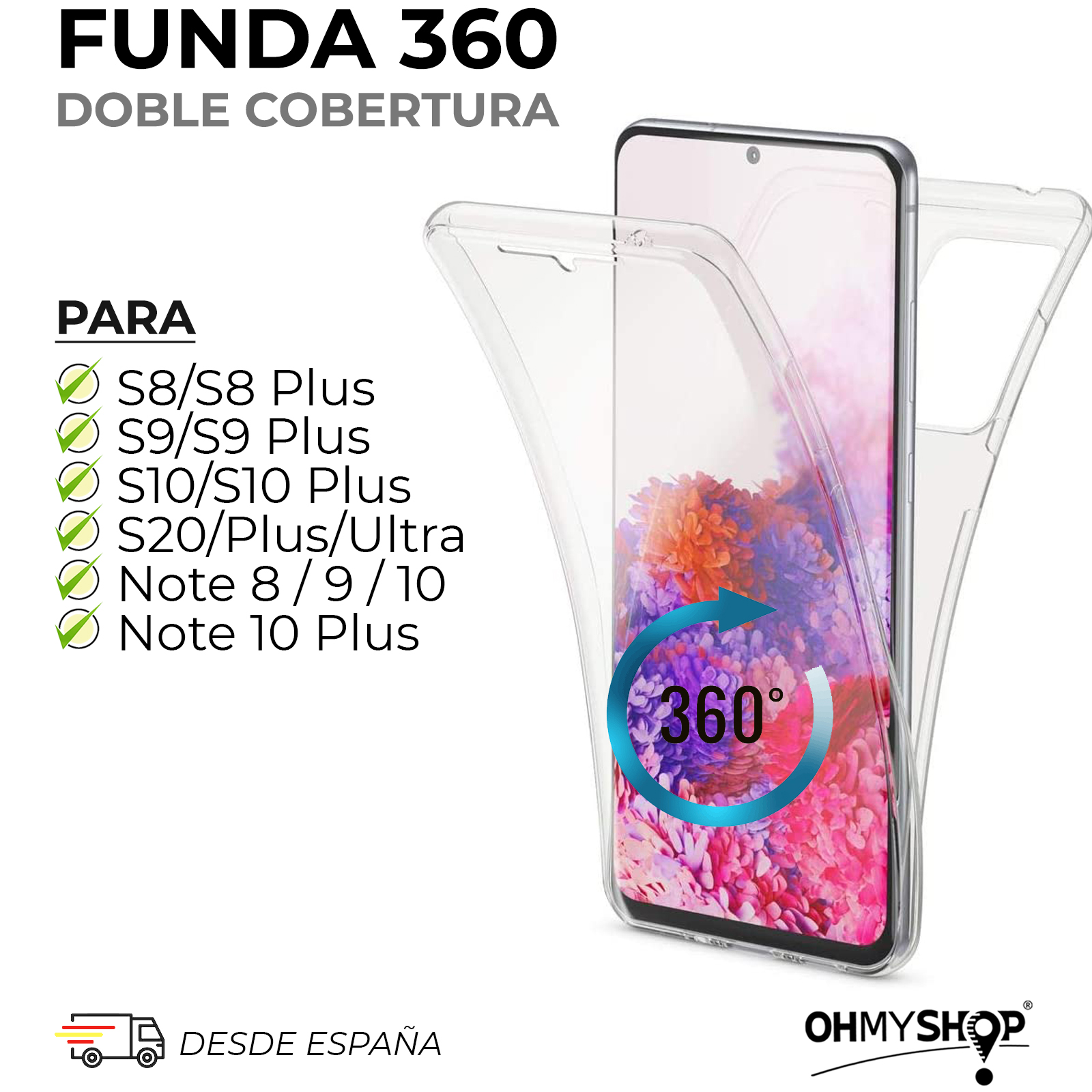 funda 360 para Samsung S20, S20 Plus y S20 Ultra